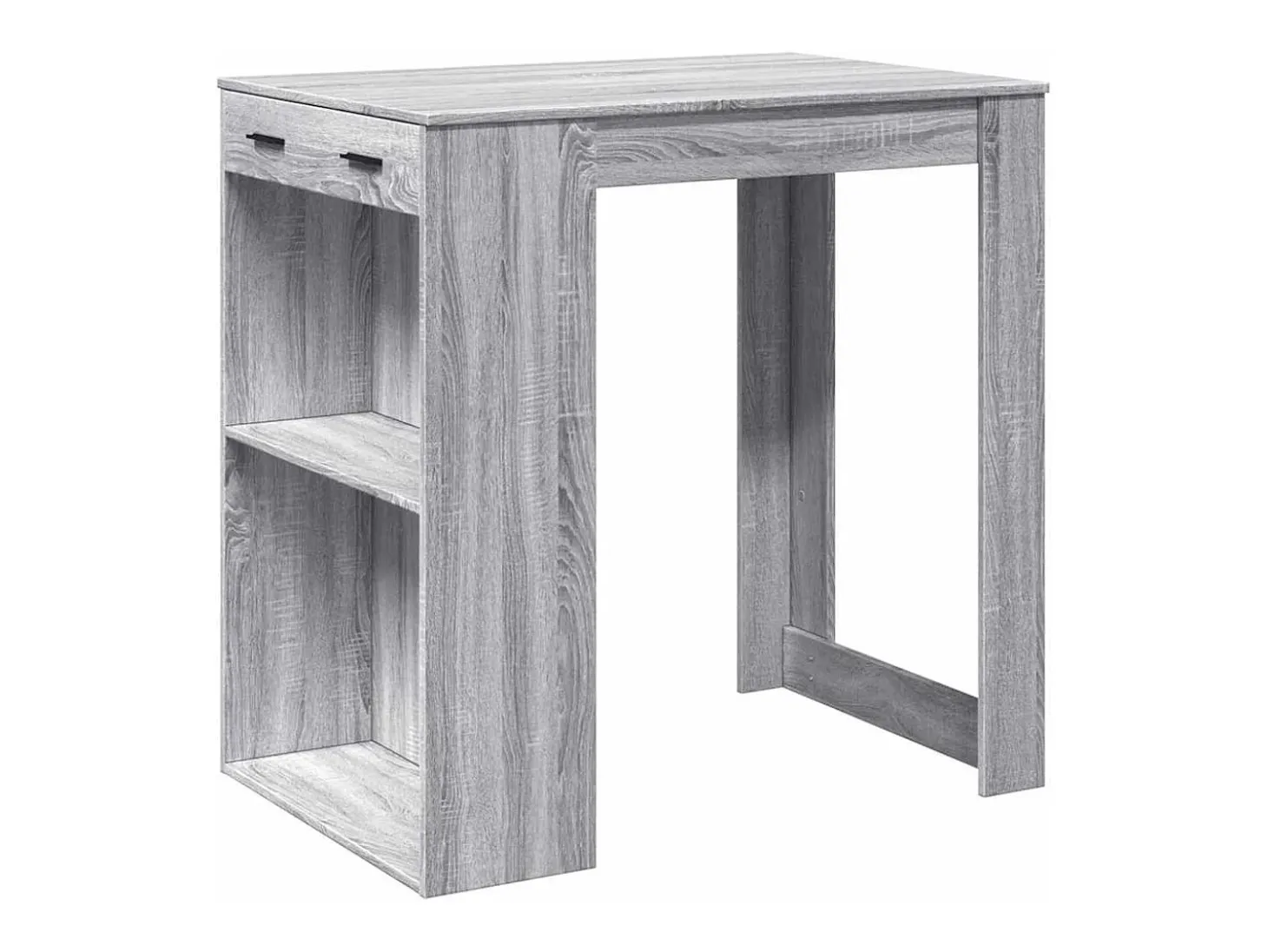 Mesa alta de bar madera ingeniería gris Sonoma 102x70x103,5 cm