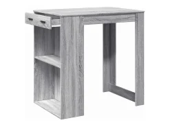 Mesa alta de bar madera ingeniería gris Sonoma 102x70x103,5 cm