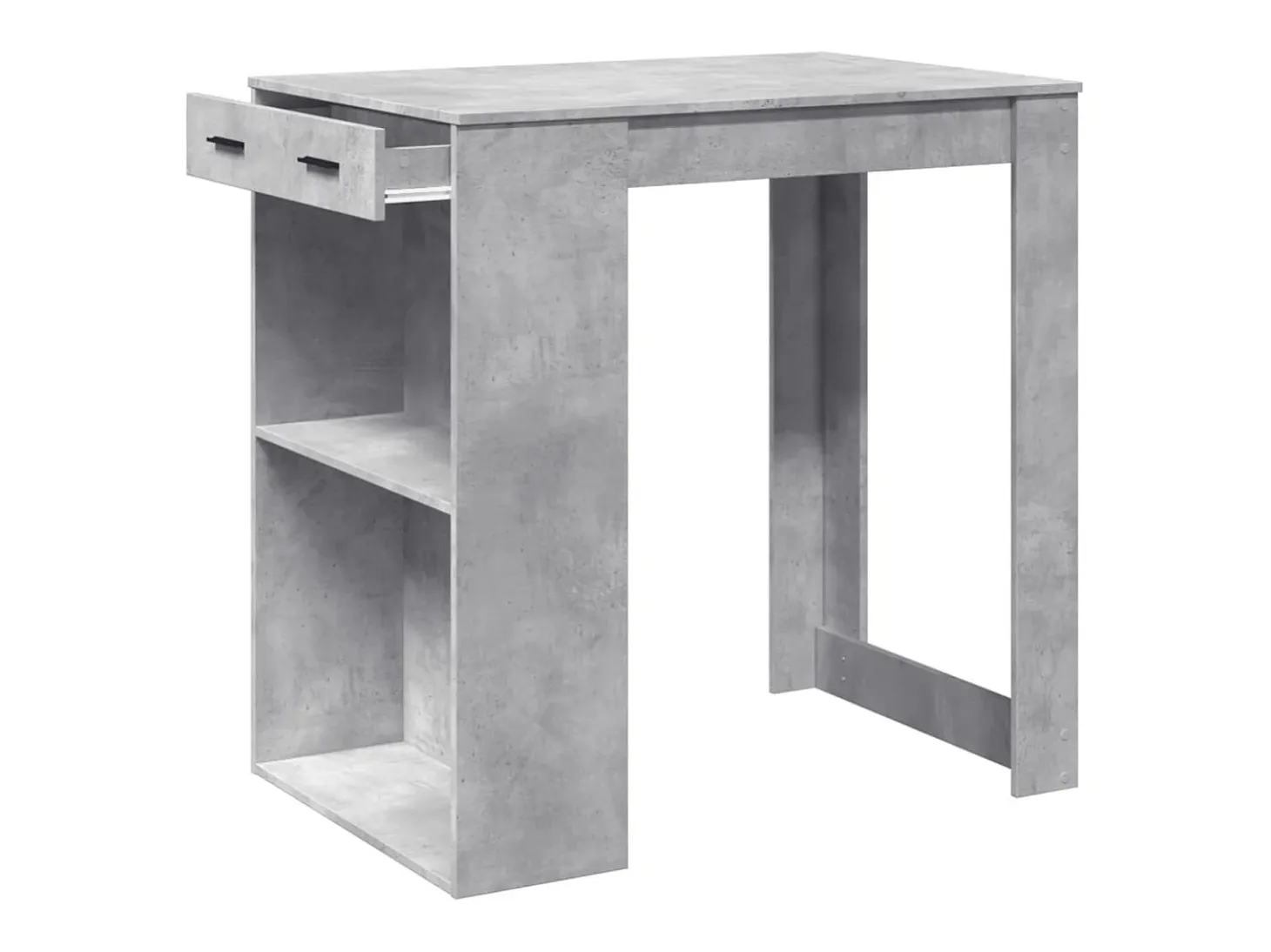 Mesa alta de bar madera ingeniería gris hormigón 102x70x103,5cm