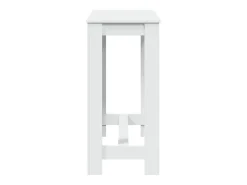 Mesa alta de bar madera ingeniería blanca 102x50x103,5 cm