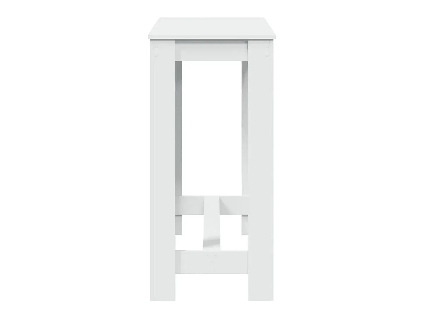 Mesa alta de bar madera ingeniería blanca 102x50x103,5 cm