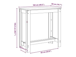 Mesa alta de bar madera ingeniería blanca 102x50x103,5 cm