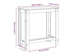 Mesa alta de bar madera ingeniería envejecida 102x50x103,5 cm