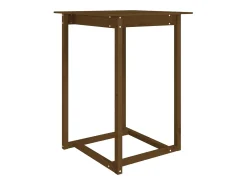 Mesa alta de bar madera maciza de pino marrón miel 80x80x110 cm ES881915
