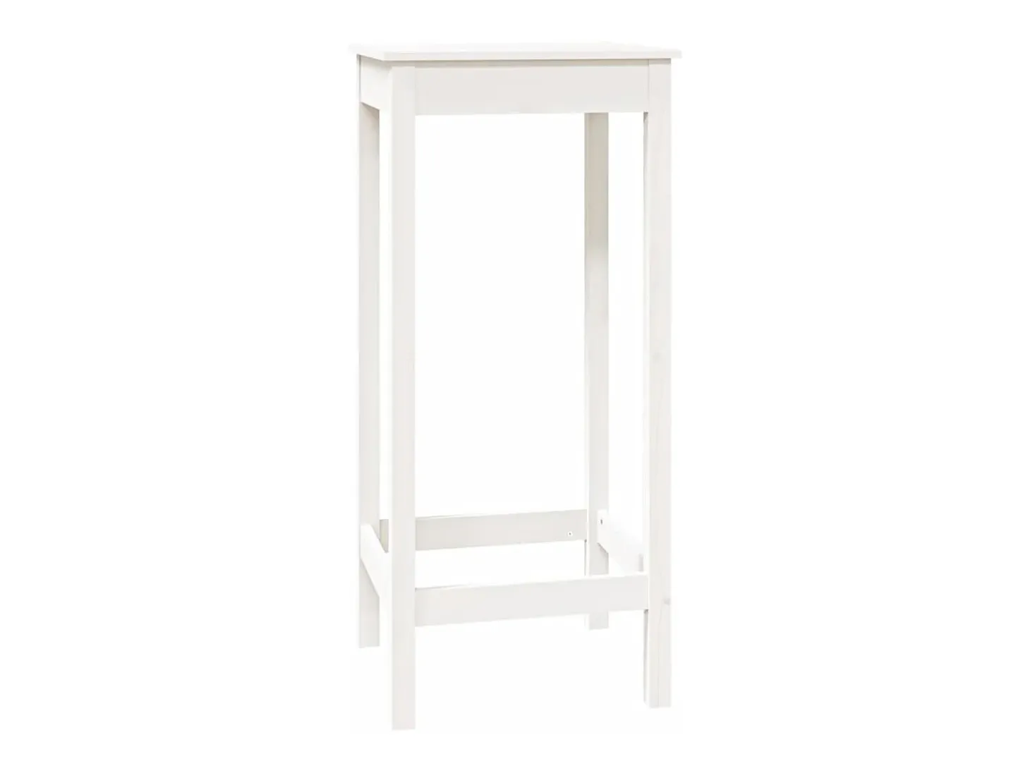 Mesa alta de bar madera maciza de pino blanco 50x50x110 cm