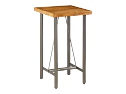 Mesa alta de bar teca maciza reciclada 60x60x107 cm