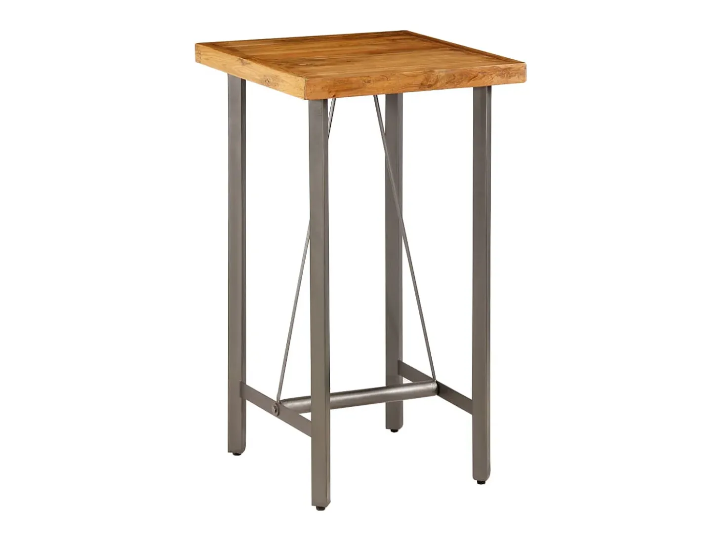 Mesa alta de bar teca maciza reciclada 60x60x107 cm