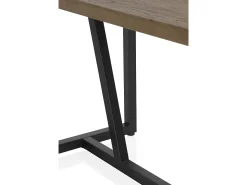 Mesa alta de bar 130x70 de madera de abeto con patas metálicas negras