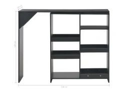 Mesa alta de bar/bistró con estante extraíble negra 138 cm 0902049