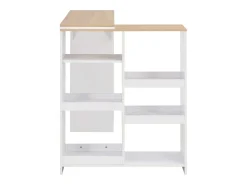 Mesa alta de bar/bistro con estante extraíble blanca 138 cm 0902046