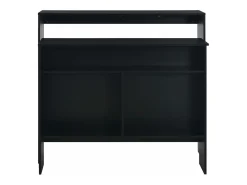 Mesa alta de cocina con 2 encimeras negra 130x40x120 cm