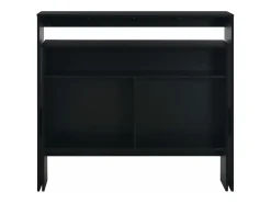 Mesa alta de cocina con 2 encimeras negra 130x40x120 cm