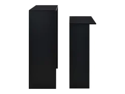 Mesa alta de cocina con 2 encimeras negra 130x40x120 cm