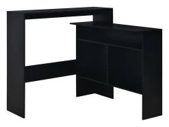 Mesa alta de cocina con 2 encimeras negra 130x40x120 cm