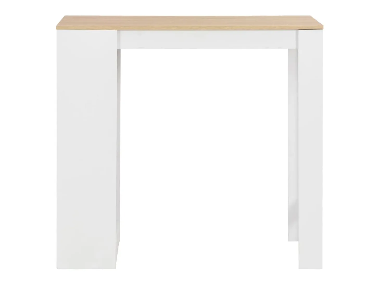Mesa alta de cocina con estantería blanca 110x50x103 cm ES144161