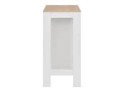 Mesa alta de cocina con estantería blanca 110x50x103 cm ES144161