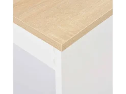 Mesa alta de cocina con estantería blanca 110x50x103 cm ES144161