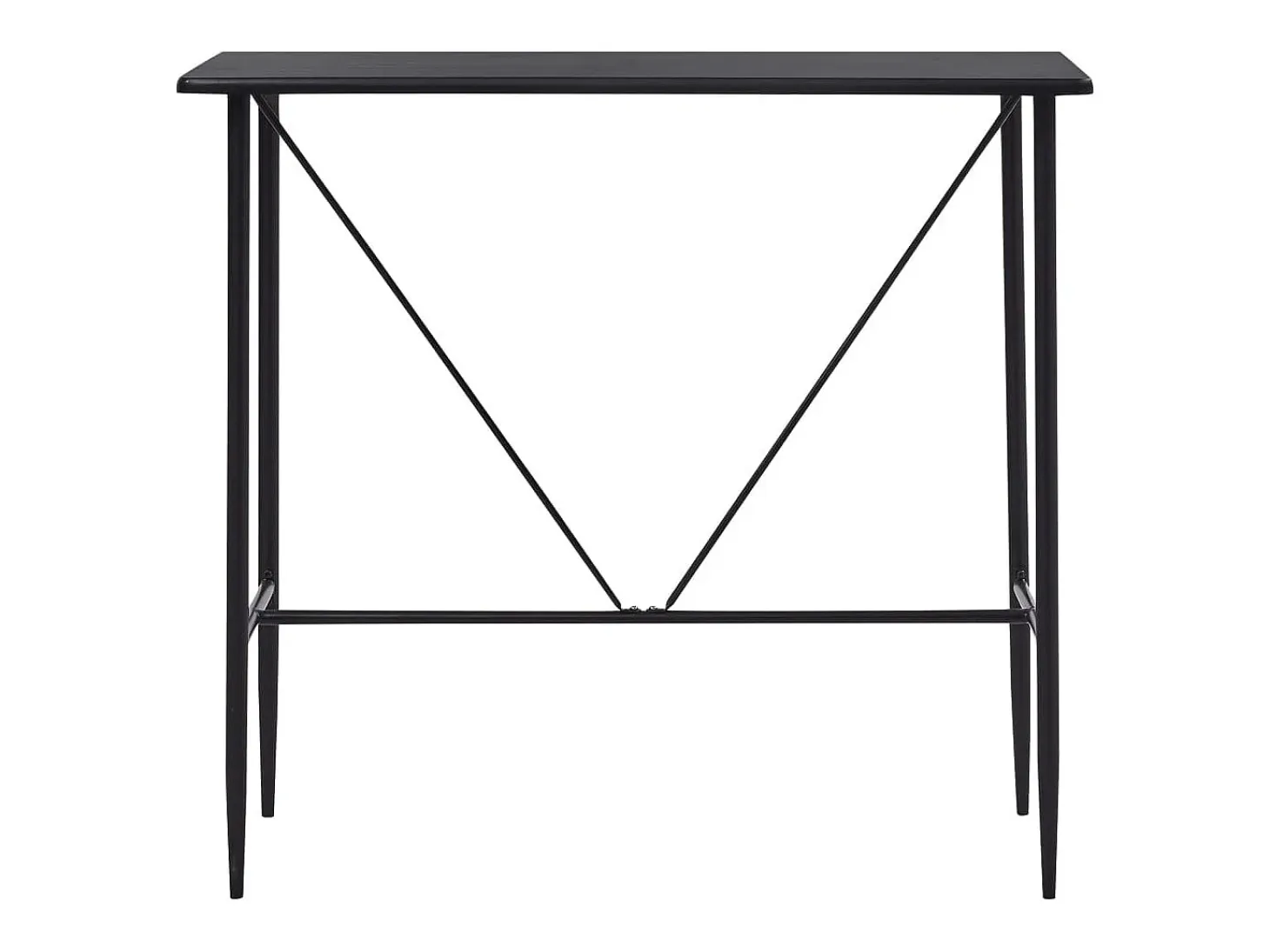 Mesa alta de cocina MDF negro 120x60x110 cm