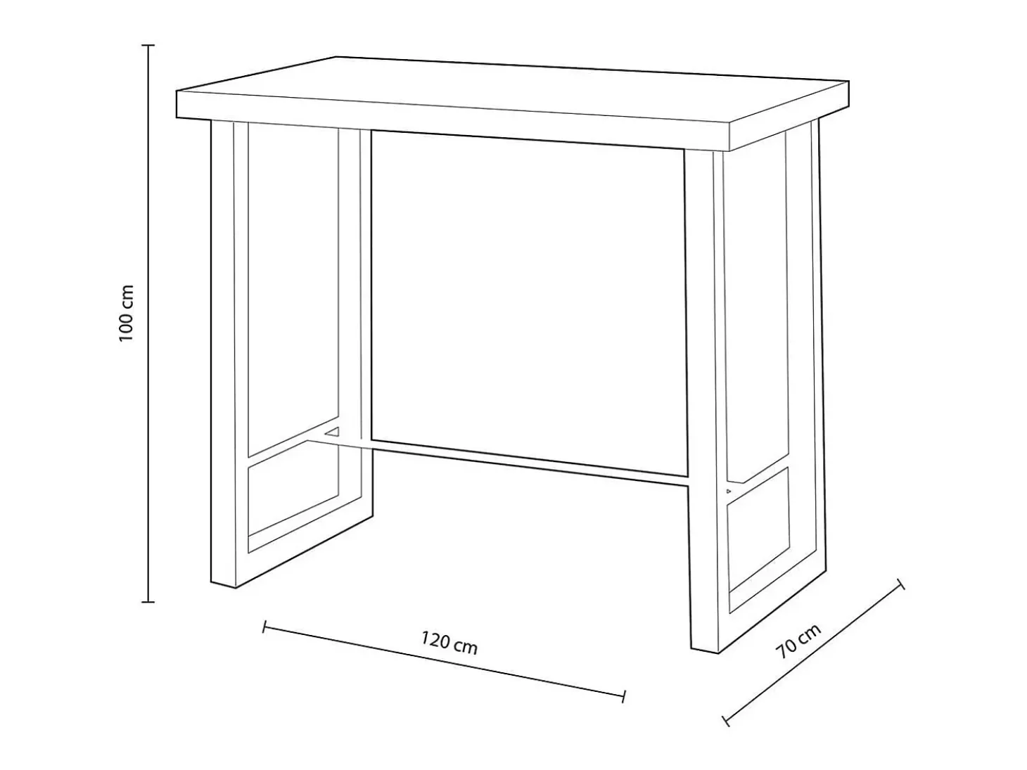 Mesa alta de comedor Loft diseño nórdico roble Nordish/negro 100x120x70 cm Adec