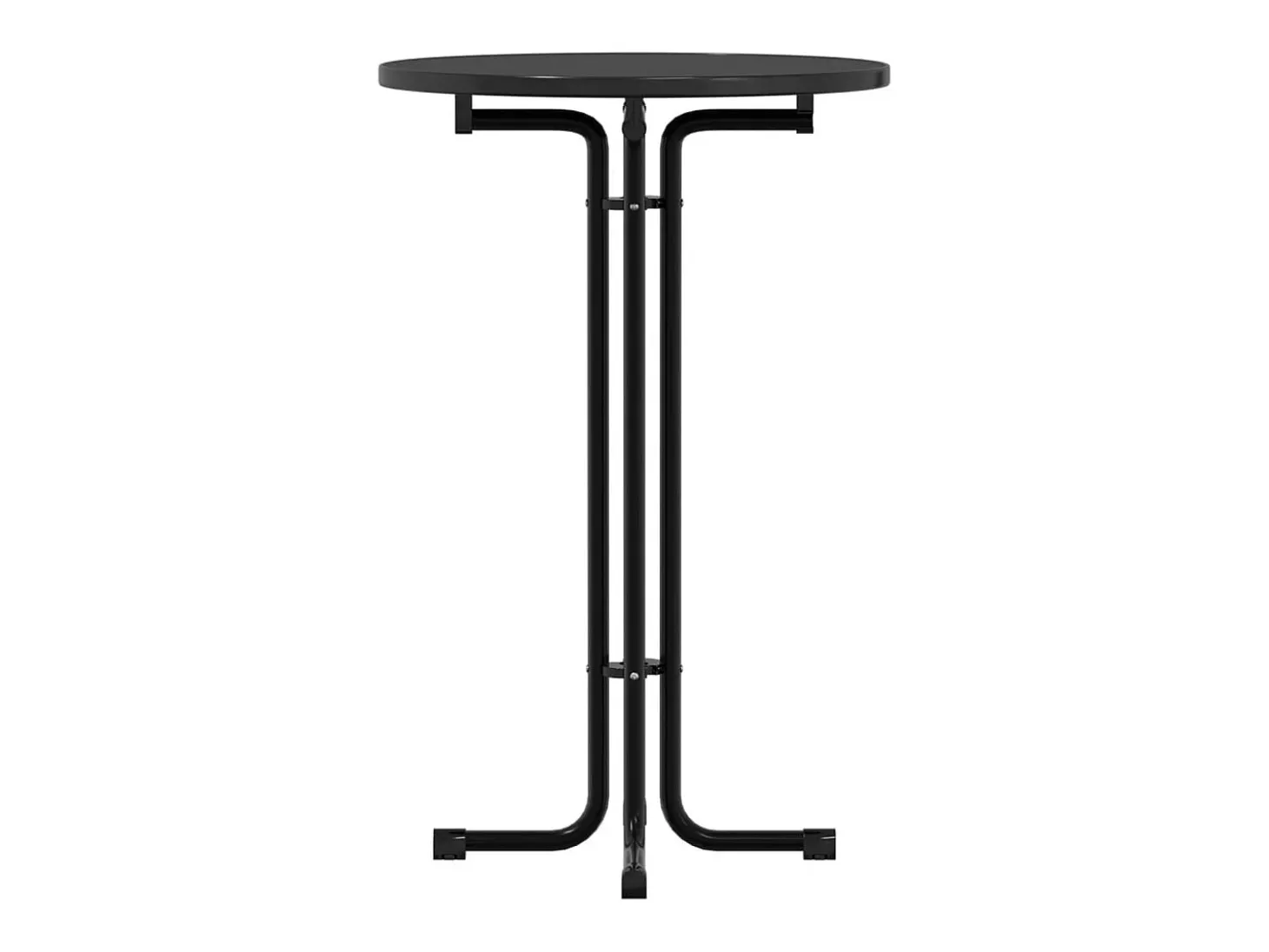 Mesa alta de comedor madera ingeniería y acero negro Ø70x110 cm ES316968