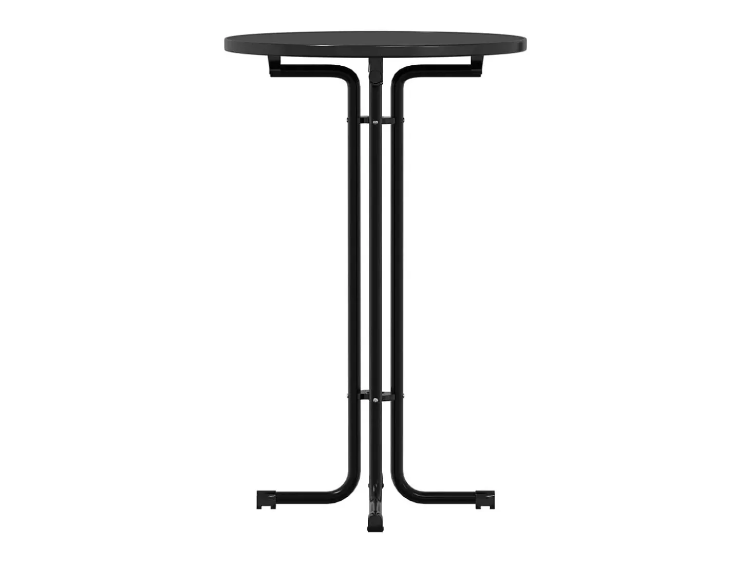 Mesa alta de comedor madera ingeniería y acero negro Ø70x110 cm ES316968