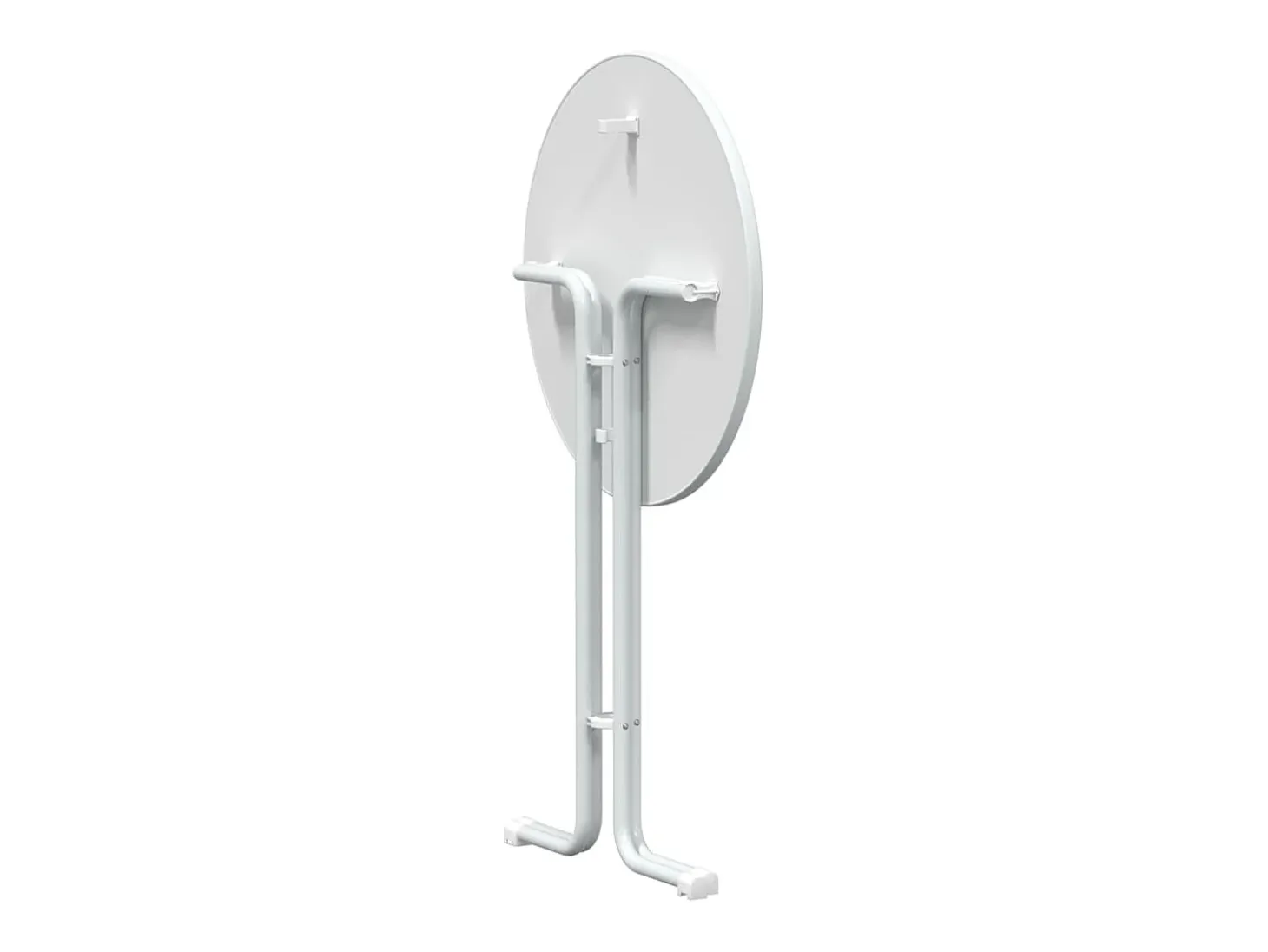 Mesa alta de comedor madera ingeniería y acero blanco Ø80x110cm