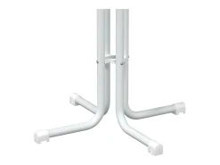 Mesa alta de comedor madera ingeniería y acero blanco Ø80x110cm