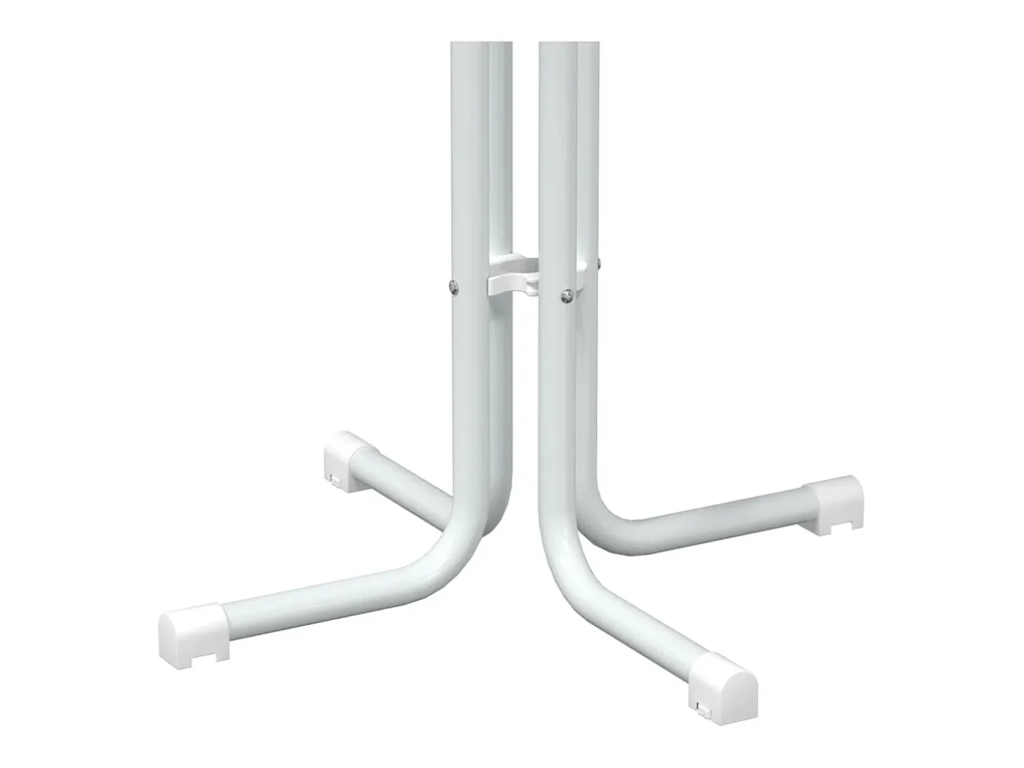 Mesa alta de comedor madera ingeniería y acero blanco Ø80x110cm