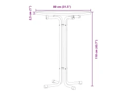 Mesa alta de comedor madera ingeniería y acero negro Ø80x110 cm