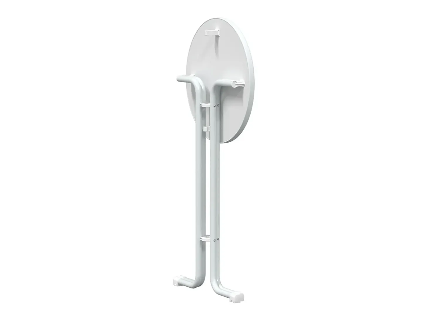 Mesa alta de comedor madera ingeniería y acero blanco Ø60x110cm