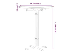 Mesa alta de comedor madera ingeniería y acero blanco Ø60x110cm