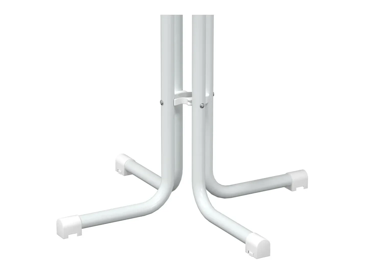 Mesa alta de comedor madera ingeniería y acero blanco Ø60x110cm