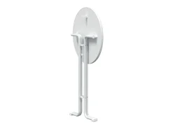 Mesa alta de comedor madera ingeniería y acero blanco Ø70x110cm
