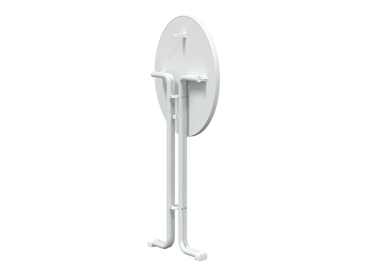 Mesa alta de comedor madera ingeniería y acero blanco Ø70x110cm