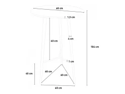Mesa alta de diseño escandinavo de madera 60x60 redonda de madera Shrub - Negro