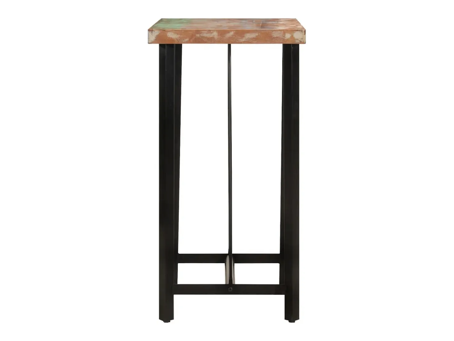 Mesa alta de hierro y madera maciza reciclada 55x55x107 cm ES137423