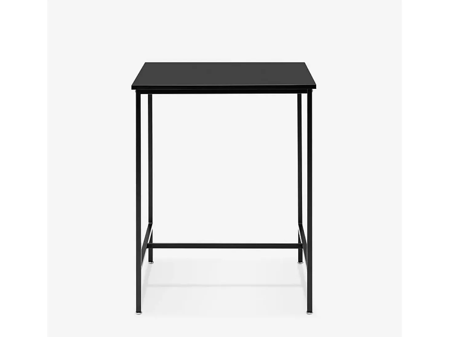 Mesa alta de 70x70 cm para bar cocina y cafetería de metal blanco y negro Zakis - Negro