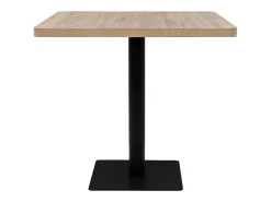 Mesa alta estilo bar/bistro MDF y acero cuadrada 80 x 80 cm roble beige 0902108