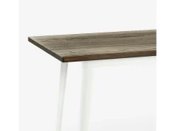 Mesa alta estilo industrial para taburete bar cocina 120 x 60 x 106 cm Catal - Blanco