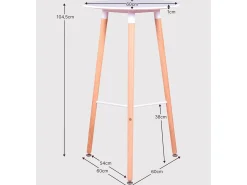 Mesa alta estilo nórdico (102cm) - Palermo - Blanco