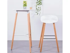 Mesa alta estilo nórdico (102cm) - Palermo - Blanco