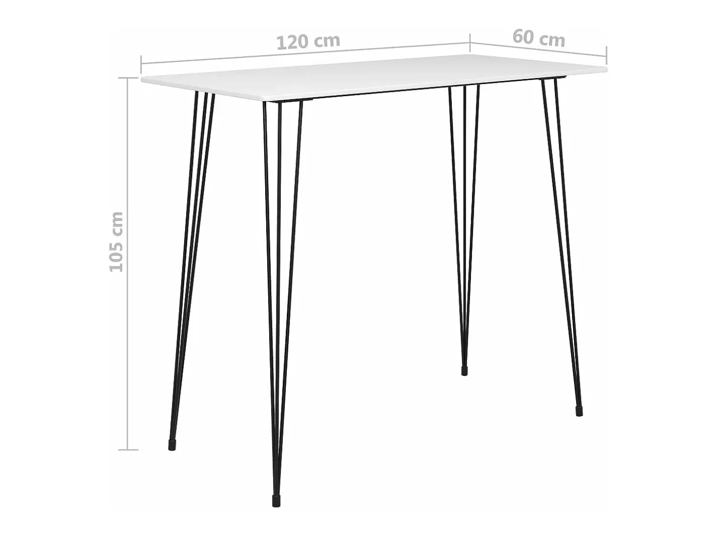 Mesa alta y taburetes de bar 7 piezas blanco y gris