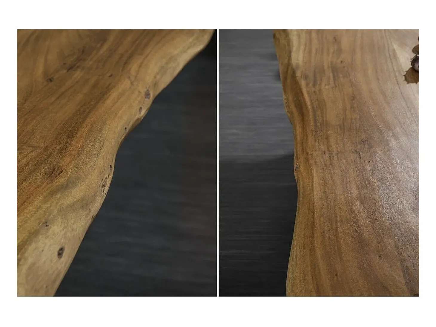 Mesa ARKAYA 200 cm – Tablero de madera maciza de acacia barnizada y patas de metal negro en X