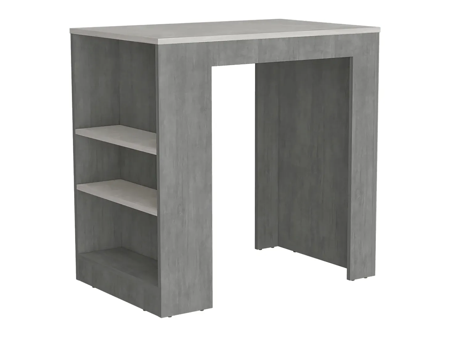 Mesa Auxiliar de cocina Portree en melamina con 2 estantes , 91.18 cm X 92 cm X 58.9 cm , Blanco