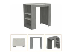 Mesa Auxiliar de cocina Portree en melamina con 2 estantes , 91.18 cm X 92 cm X 58.9 cm , Blanco