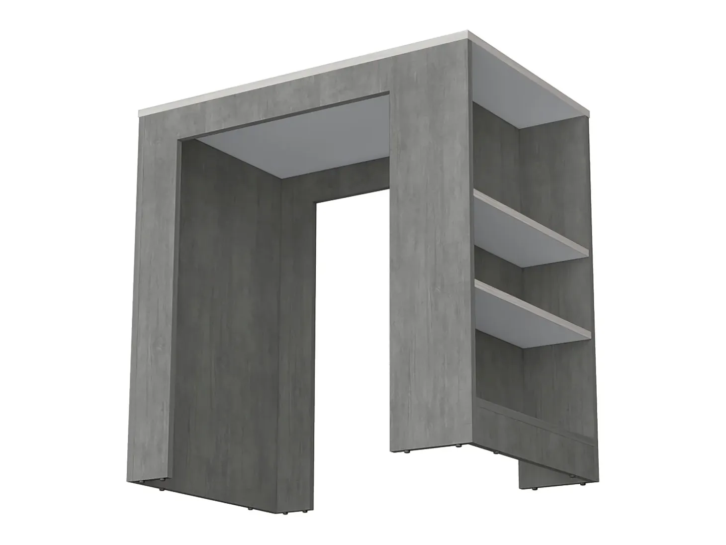 Mesa Auxiliar de cocina Portree en melamina con 2 estantes , 91.18 cm X 92 cm X 58.9 cm , Blanco