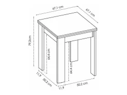 Mesa auxiliar extensible Bok blanco 79,2x67,1-134x67,1 cm
