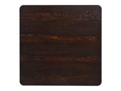 Mesa bar bistró MDF y acero cuadrada fresno oscuro 80x80x75 cm