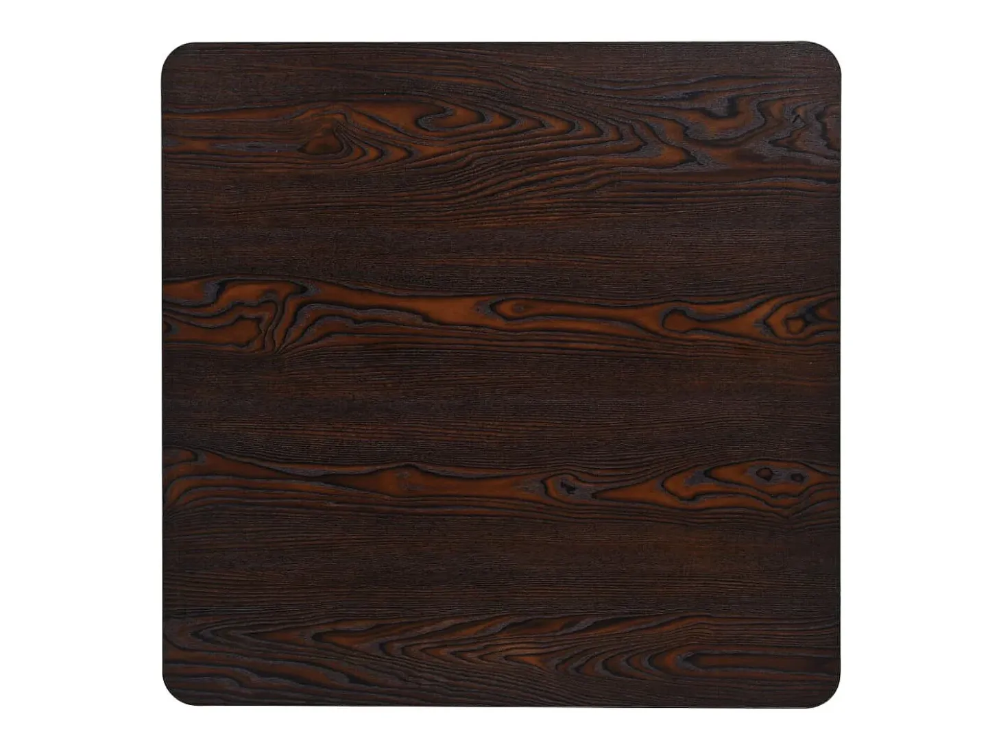 Mesa bar bistró MDF y acero cuadrada fresno oscuro 80x80x75 cm
