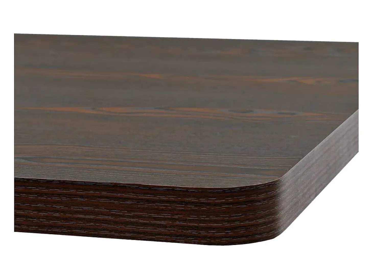Mesa bar bistró MDF y acero cuadrada fresno oscuro 80x80x75 cm